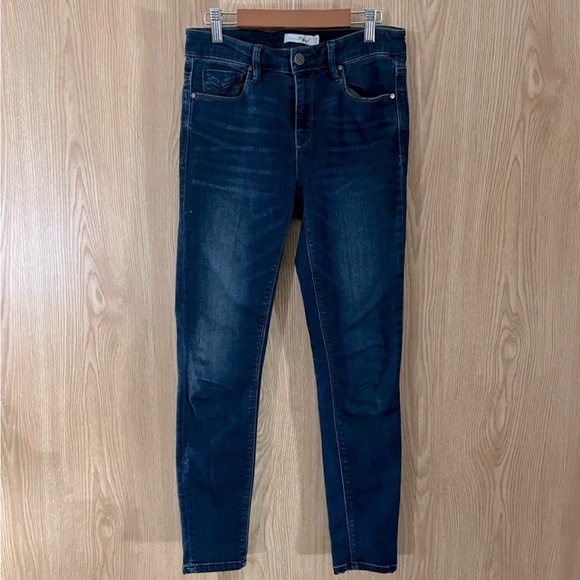 Anthropology Unpublished Dark Blue High Rise Skinny Ankle Jeans - Picture 2 of 5